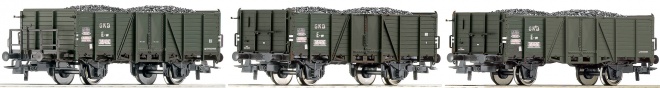 Set of 3 Gondola cars with coal load of GKB<br /><a href='images/pictures/Roco/161531.jpg' target='_blank'>Full size image</a>